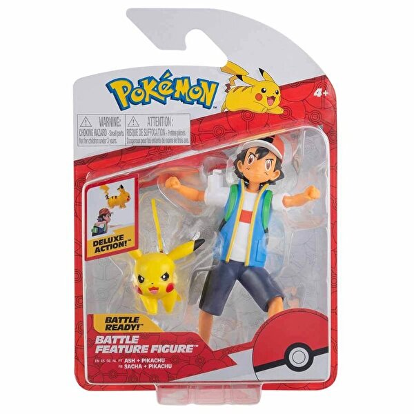 Pokemon Battle Feature Figür S12 Ash & Pikachu