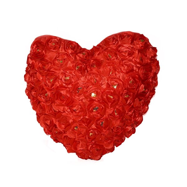 Halley Güllü Kalp Peluş Yastık 40 cm.
