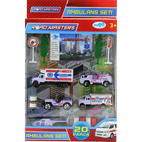 Metal Ambulans Seti 20 Parça