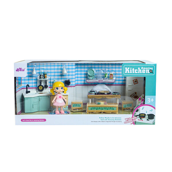 Mini Dünya Sesli Mutfak Seti Sarı Saçlı