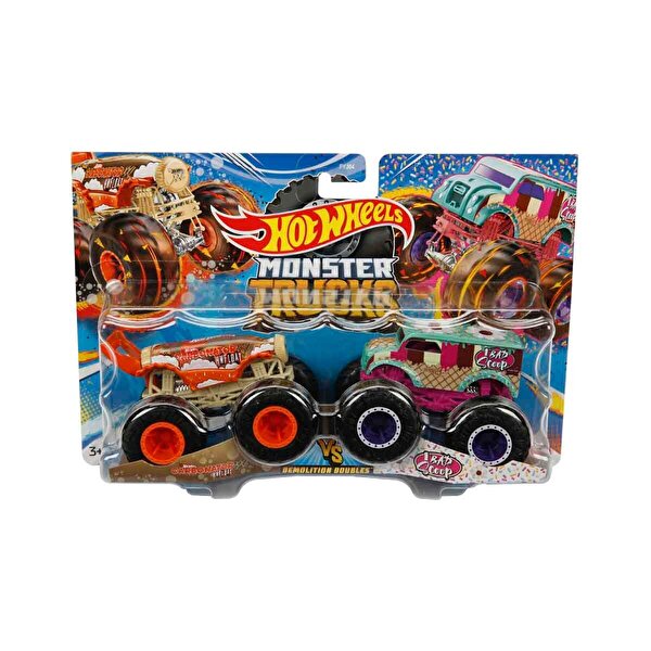 Hot Wheels Monster Trucks Güçlü İkili 1:64 Arabalar Carbonator vs 1 Bad Scoop HNX27