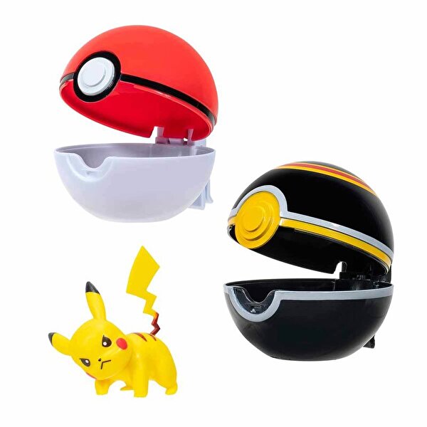 Pokemon Clip 'N' Go Pokeball Siyah Kemer ve Figür Seti Pikachu