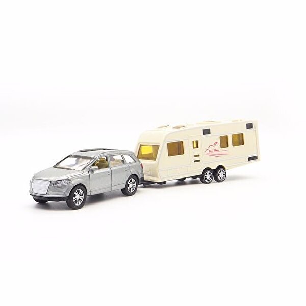1:48 Ölçekli Die Cast Karavanlı Araç MK1021 Gri