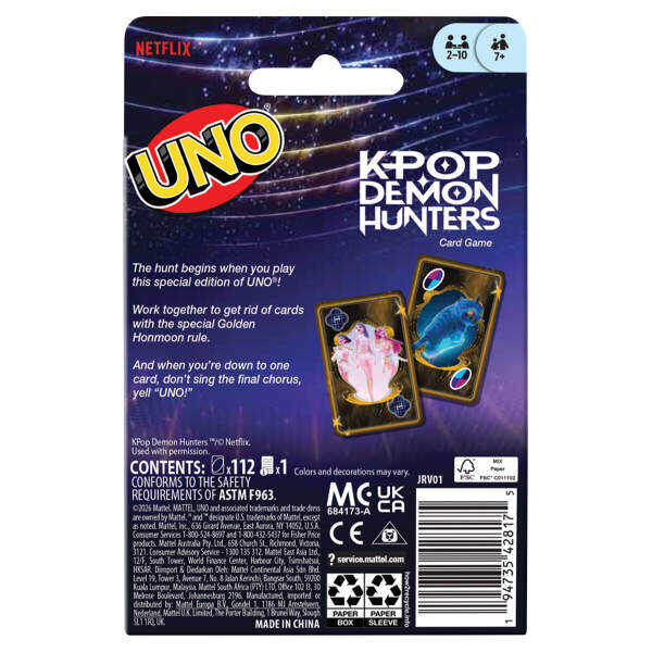 UNO K-Pop Demon Hunters Kart Oyunu JRV01