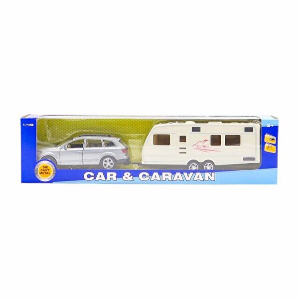 1:48 Ölçekli Die Cast Karavanlı Araç MK1021 Gri