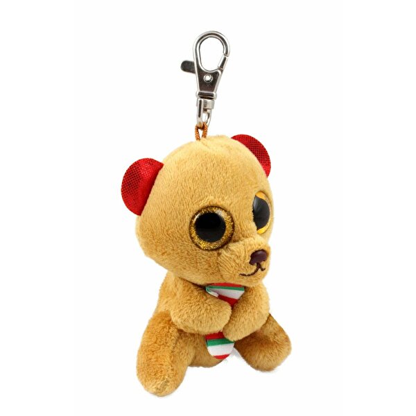 TY Beanie Boos Bella Brown Bear W/Candy Cane Clip
