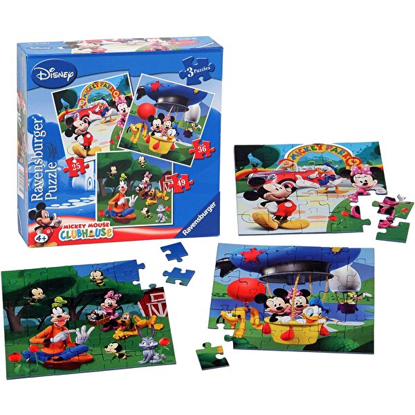 Ravensburger Mickey Mouse Clubhouse Bir Kutuda 3 Puzzle