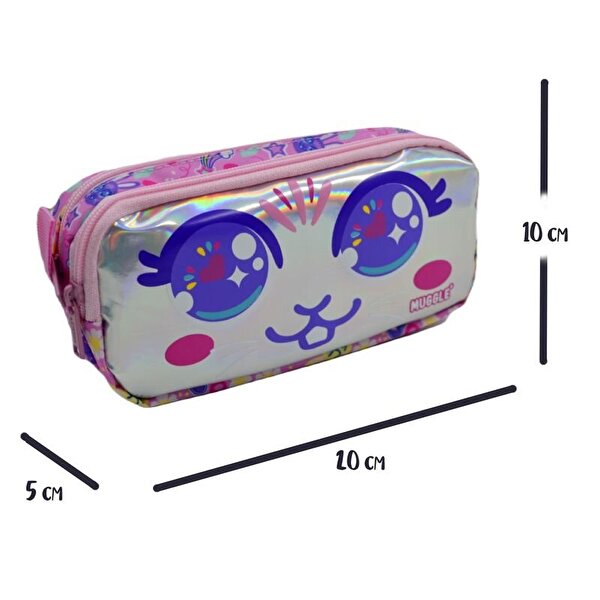 Muggle Bunny Pembe 2 Gözlü Kalemlik Çantası 7709