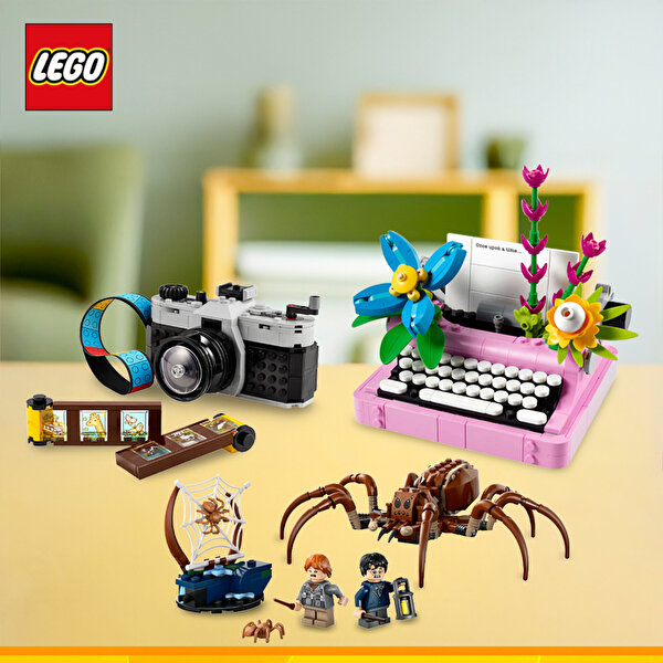 LEGO 3’lü Özel Set Paketi Retro Kamera + Çiçekli Daktilo + Harry Potter Aragog Macerası Seti