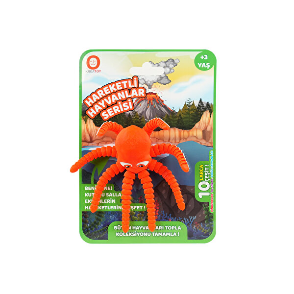 Hareketli Hayvanlar Serisi Turuncu Ahtapot