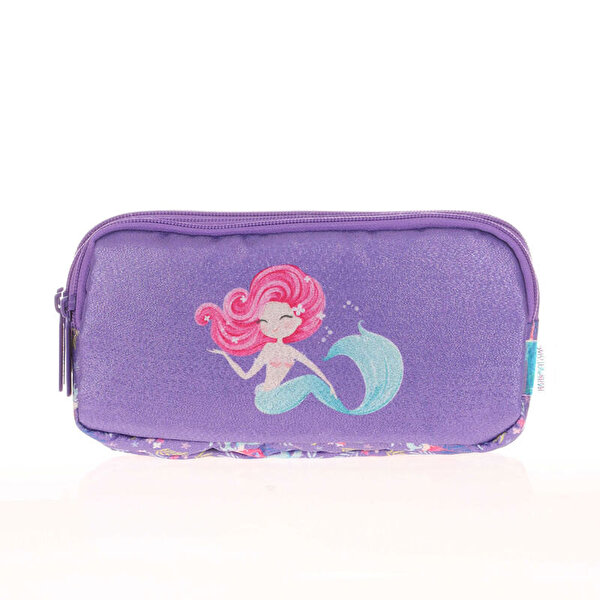 Kaukko Kids&Love 3 Bölmeli Aynalı Simli Marmaid Kalem Çantası
