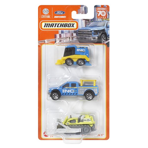 Matchbox Üçlü Araba Seti Mbx Road Crew II HCL04