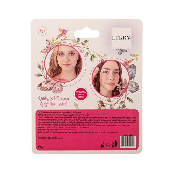 Lukky 6 Renkli̇ Yıldız Desenli Parıltılı Göz Farı Paleti̇ ve Fırçası