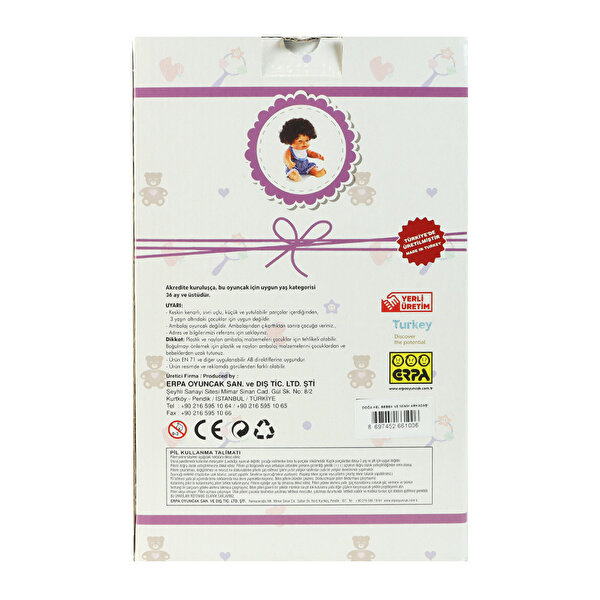 Doğa Et Bebek ve Minik Arkadaşı Mor Beyaz Elbiseli