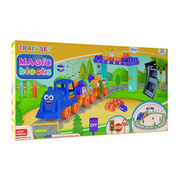Magic Blok 62 Parçalı Tren Seti̇