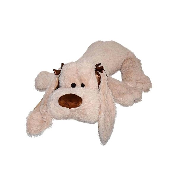 Yatan Tembel Köpek Kahverengi Peluş 45 Cm