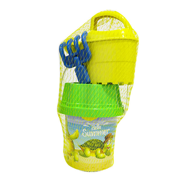 Yeşil Kapaklı Açık Sarı Suluklu Kova Seti 1011