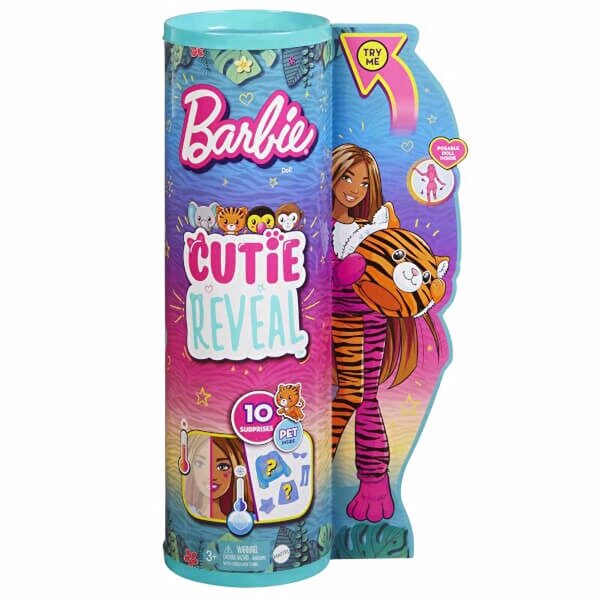 Barbie Cutie Reveal Bebekler Barbie Tropikal Orman Serisi Kaplan HKP99