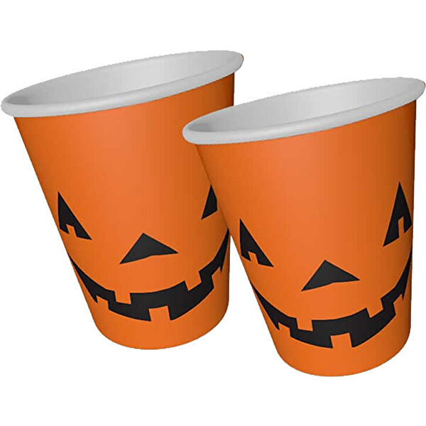 Halloween Balkabağı Bardak 8 Adet