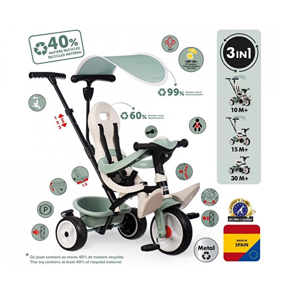 Smoby Life Baby Balade Tenteli Üç Tekerlekli Bisiklet