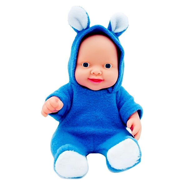 Tavşan Kostümlü Sesli Roza Et Bebek Mavi