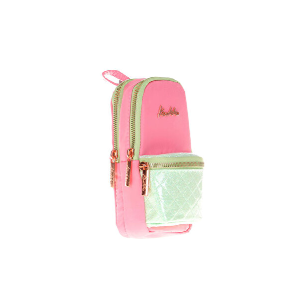 Kaukko Bright Üç Gözlü Pembe Kalem Çantası