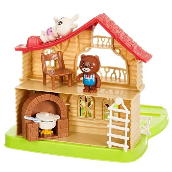 Kırmızı Çatılı Orman Evi ve Figürler