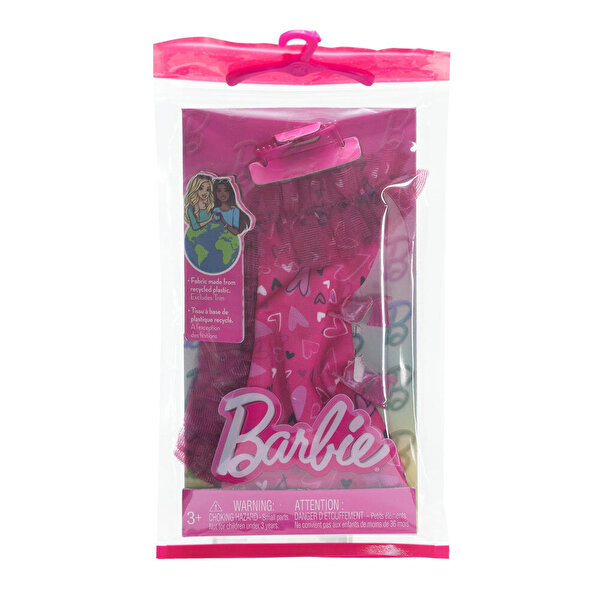 Barbie'nin Kıyafet Koleksiyonu Kalp Desenli Elbise HRH36