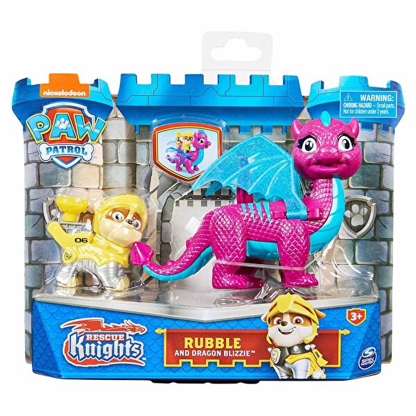 Paw Patrol Rescue Kni̇ghts Oyun Seti̇ Rubble And Dragon Blizzie