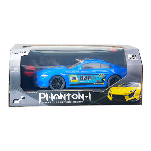 Full Fonksiyon Pilli 1:22 Ölçek Uzaktan Kumandalı Mavi Yarış Arabası