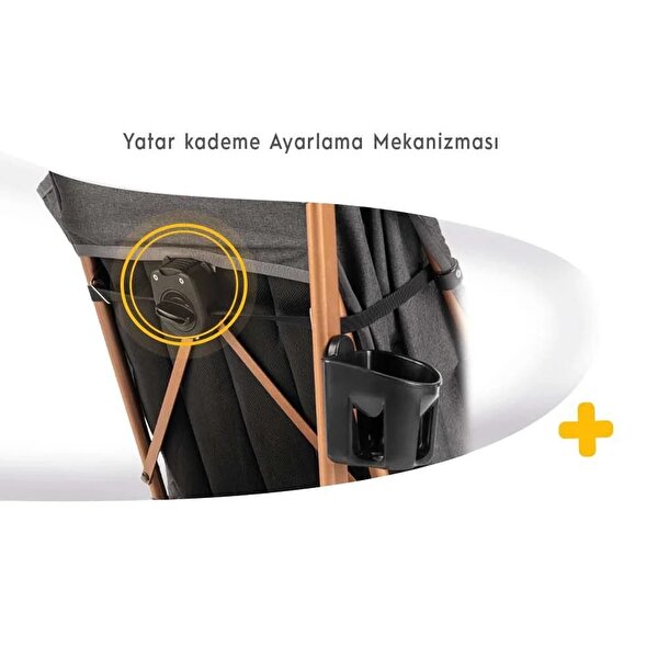 Rival Sweet Tam Yatar Baston Bebek Arabası Gold Antrasit RV111