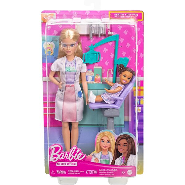 Barbie Bakım Temalı Kariyer Oyun Setleri Diş Hekimi Bebek JCR74