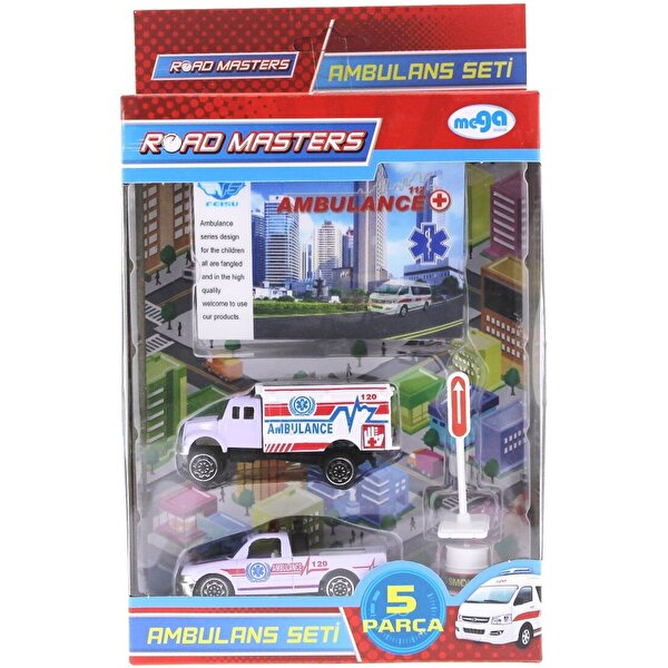Mega Metal Ambulans Seti 5 Parça