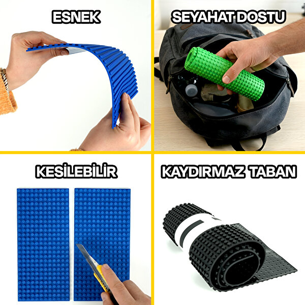 Esnek Blok Zemin 20x20 Cm Siyah