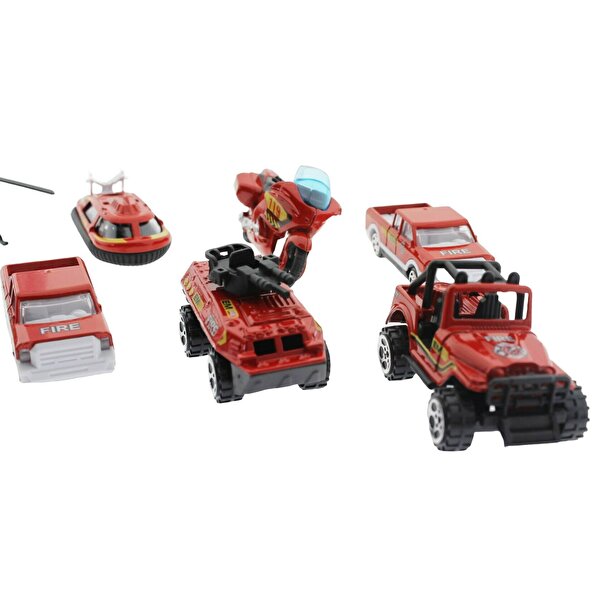 10'lu Die Cast Metal İtfaiye Araçları Seti 660 A147