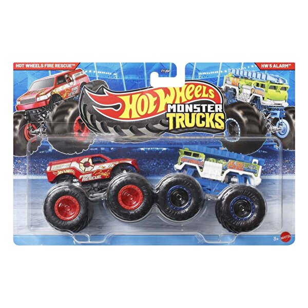 Hot Wheels Monster Trucks Güçlü İkili 1:64 Arabalar Hot Wheels Fire Rescue & HW 5 Alarm JLV86