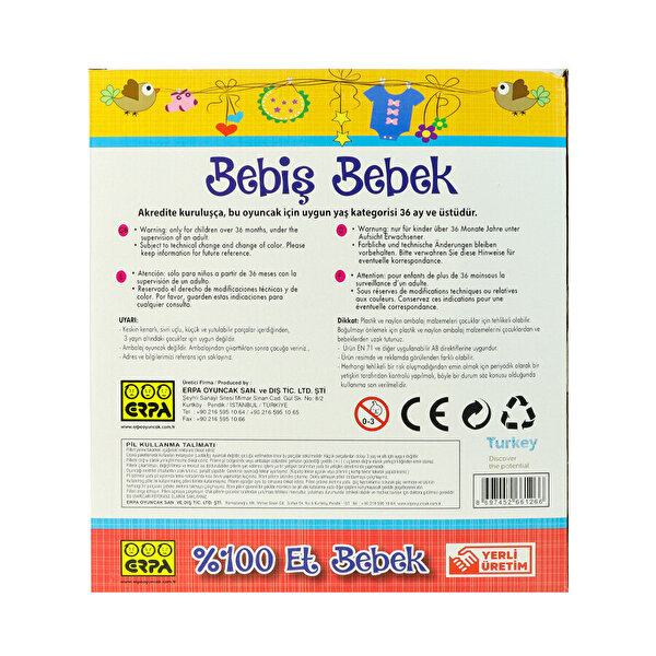 Altını Islatan Bebiş Bebek ve Minik Arkadaşı Pembe Çiçek Desenli Elbise