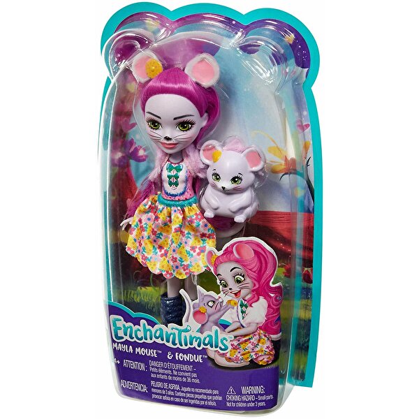 Enchantimals Popüler Karakter Bebekler Mayla Mouse ve Fondue FXM76
