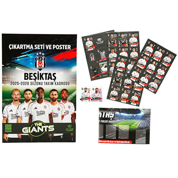 Beşiktaş The Giants 2025-2026 Sezonu Poster ve Çıkartma Seti