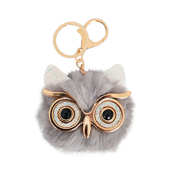 Baykuş Peluş Anahtarlık Gri