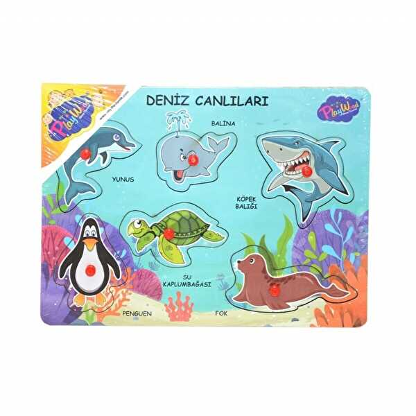 Playwood Ahşap Tutmalı Deniz Canlıları Puzzle