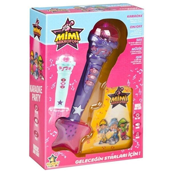 Erdem Sesli Işıklı Mikrofon Pembe Mor