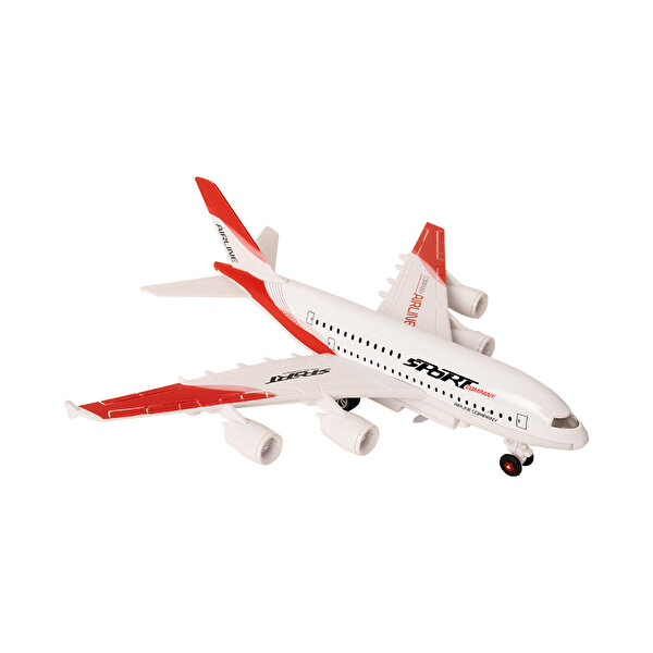 Çek Bırak Die Cast Uçak A380 Kırmızı