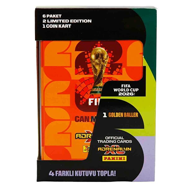 FIFA World Cup 2026 Adrenalyn XL Trading Card Metal Kutu Turuncu