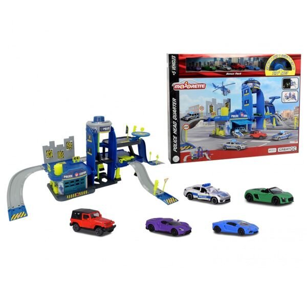 Majorette Büyük Polis İstasyonu Oyun Seti + 5 Metal Araç