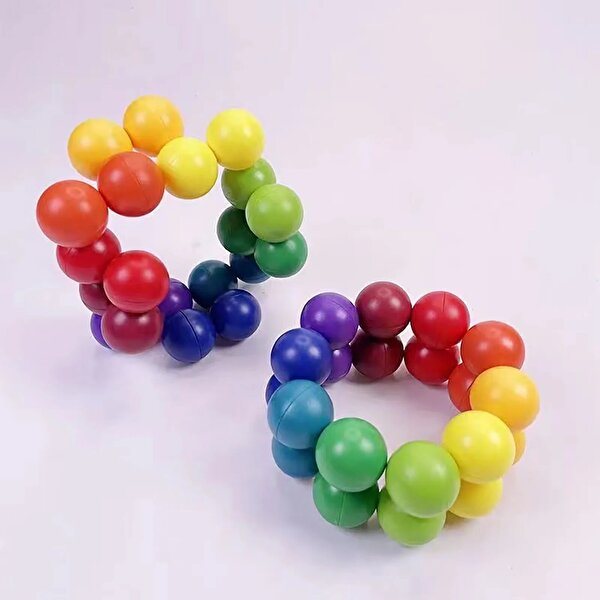 3D Gökkuşağı Renkli Plastik Eğitici Dekompresyon Toplar
