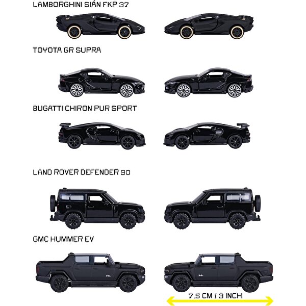 Majorette Black Edition 5'li Araç Seti