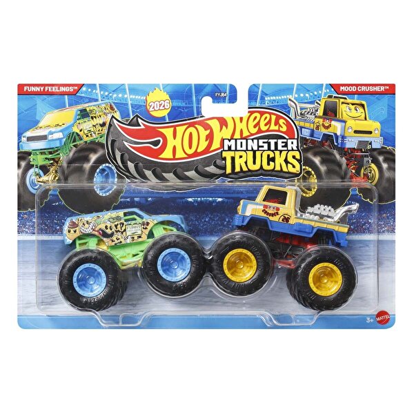 Hot Wheels Monster Trucks Güçlü İkili 1:64 Arabalar Funny Feeling & Mood Crusher JHY81