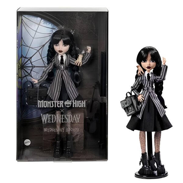 Monster High Wednesday Addams Okul Üniformalı Bebek HXJ04