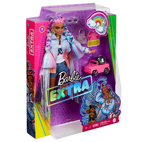 Barbie Extra Rengarenk Saçlar Bebeği GRN29